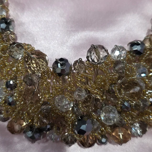 Aldo Gold and Silver Beaded Necklace - Picture 2 of 6